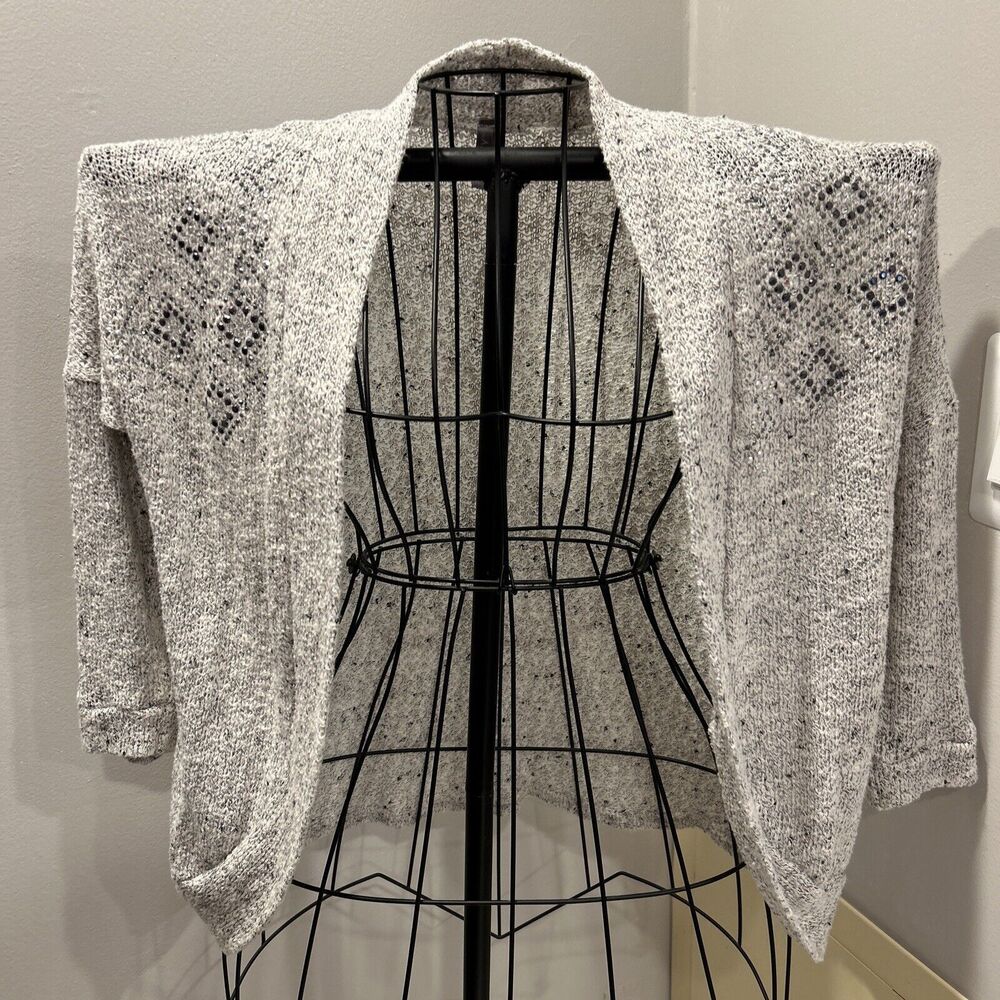 Vanity open front cardigan size XS bling Gray